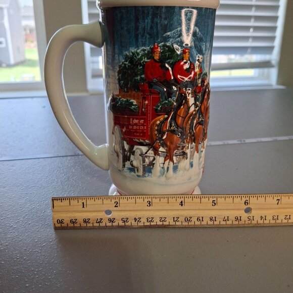 2007 Budweiser Winters Calm Clydesdale Beer Stein Ceramarte Brazil Box & COA - Picture 12 of 14